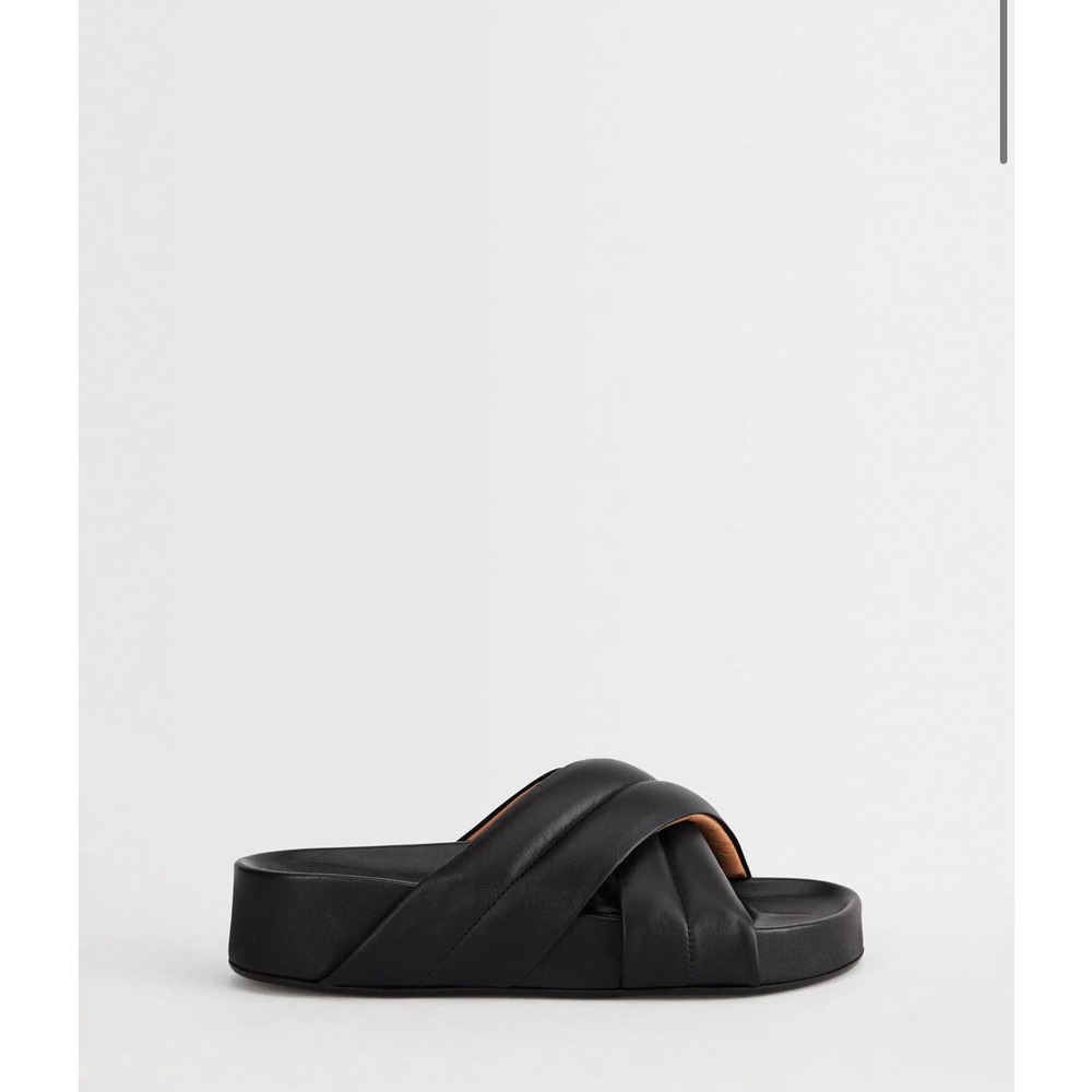 ATP Atelier Airalee Black Leather Everday Sandals 40 8.5